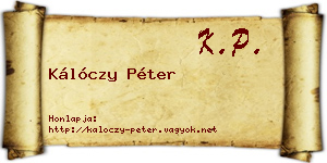 Kálóczy Péter névjegykártya