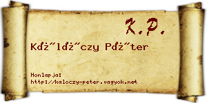 Kálóczy Péter névjegykártya
