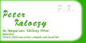 peter kaloczy business card
